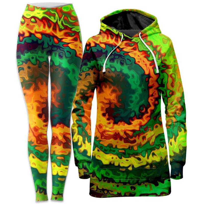 Now or Never Abstract Rotation Hoodie Dress and Leggings Combo