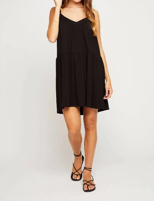 Final Markdown Tiered Tank Dress In Black