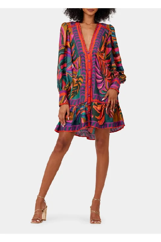 Don’t Miss Out Graphic Foliage Mini Dress