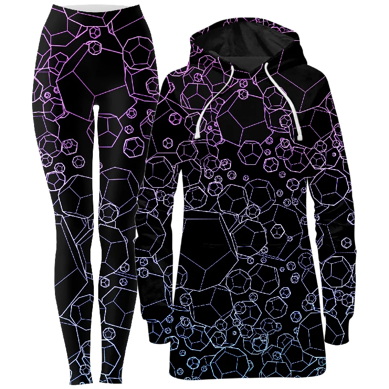 Instant Discount Dodecahedron Madness Cold Hoodie Dress and Leggings Combo