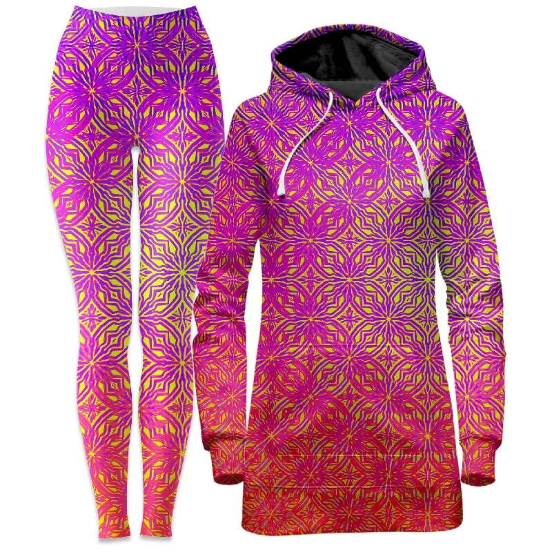 Big Discounts Psy Mosik Starburst Hoodie Dress and Leggings Combo