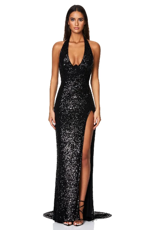 Huge Savings Nookie Sensation Plunge Gown - Black