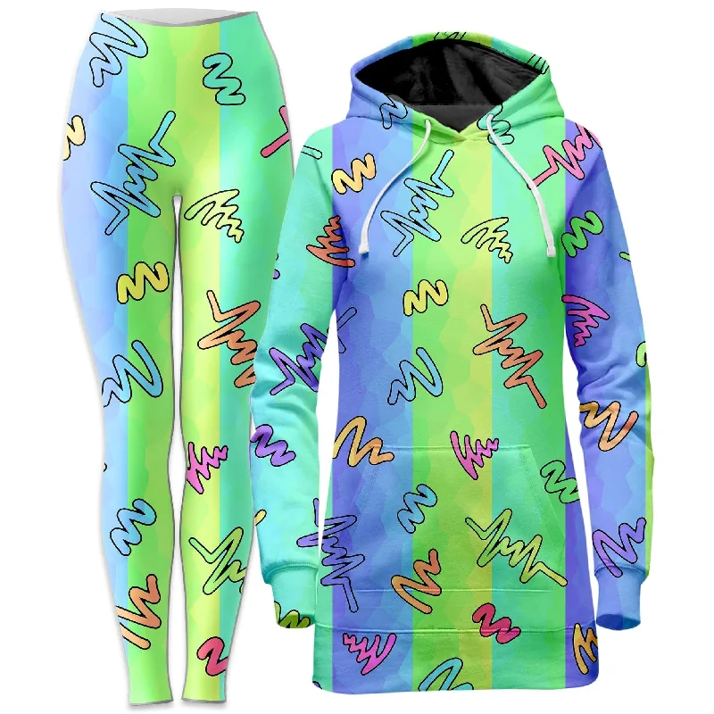 Exclusive Offers Trippy Doodles Hoodie Dress and Leggings Combo