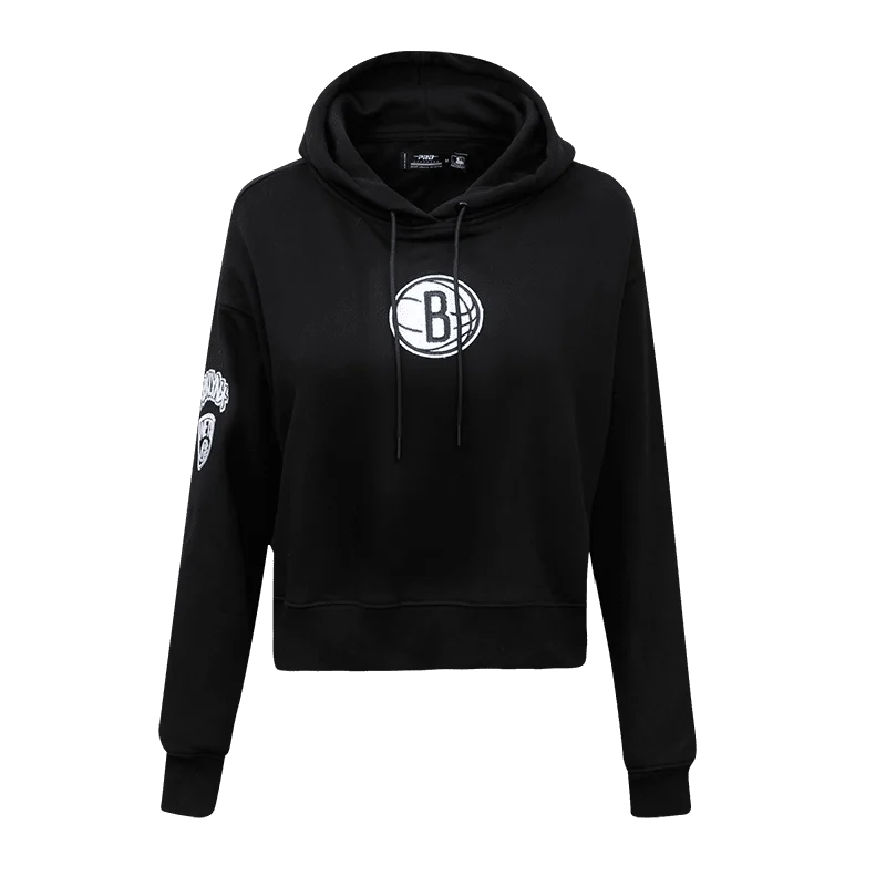 Today Only SUDADERA CON GORRO NBA BROOKLYN NETS CLASSIC ESSENTIALS PARA MUJER