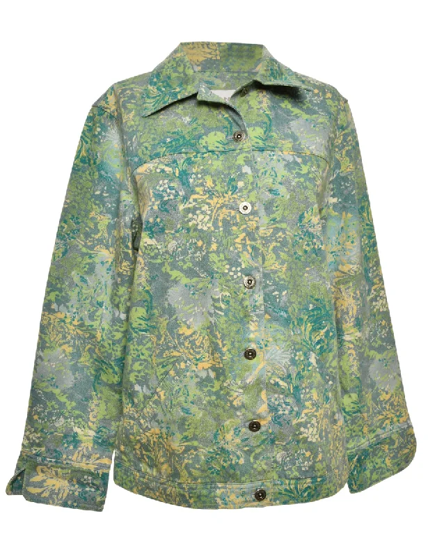 Mega Sale Printed Green Jacket - M