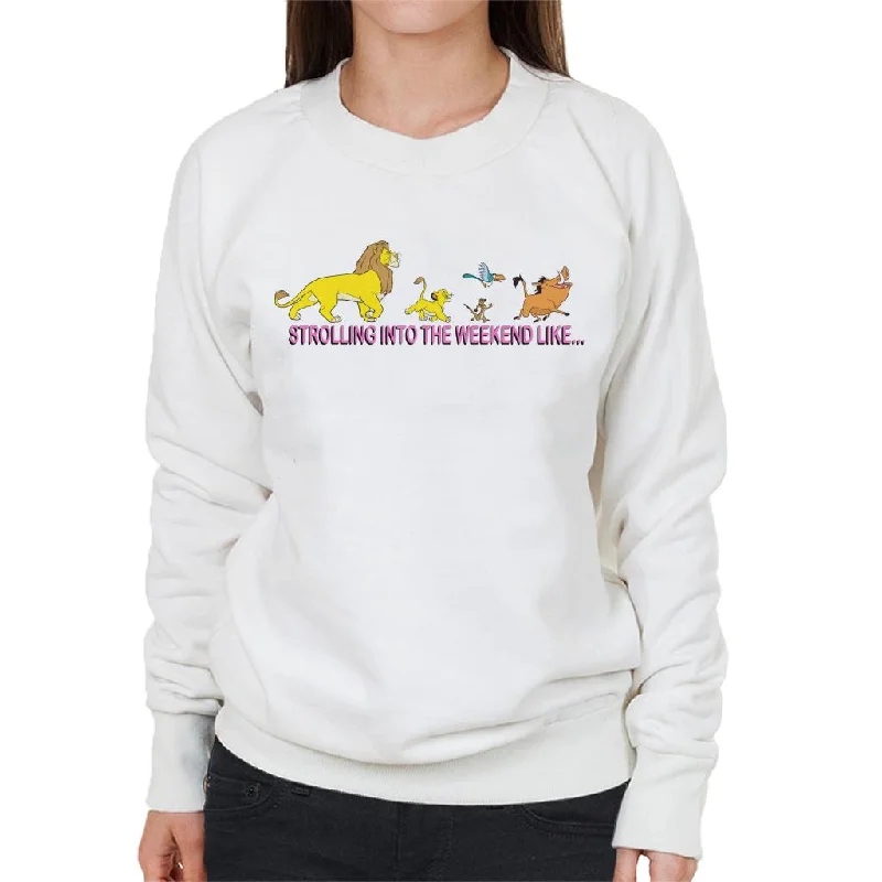 Shop and Save Disney The Lion King Strolling Into The Weekend Like Women's Sweatshirt