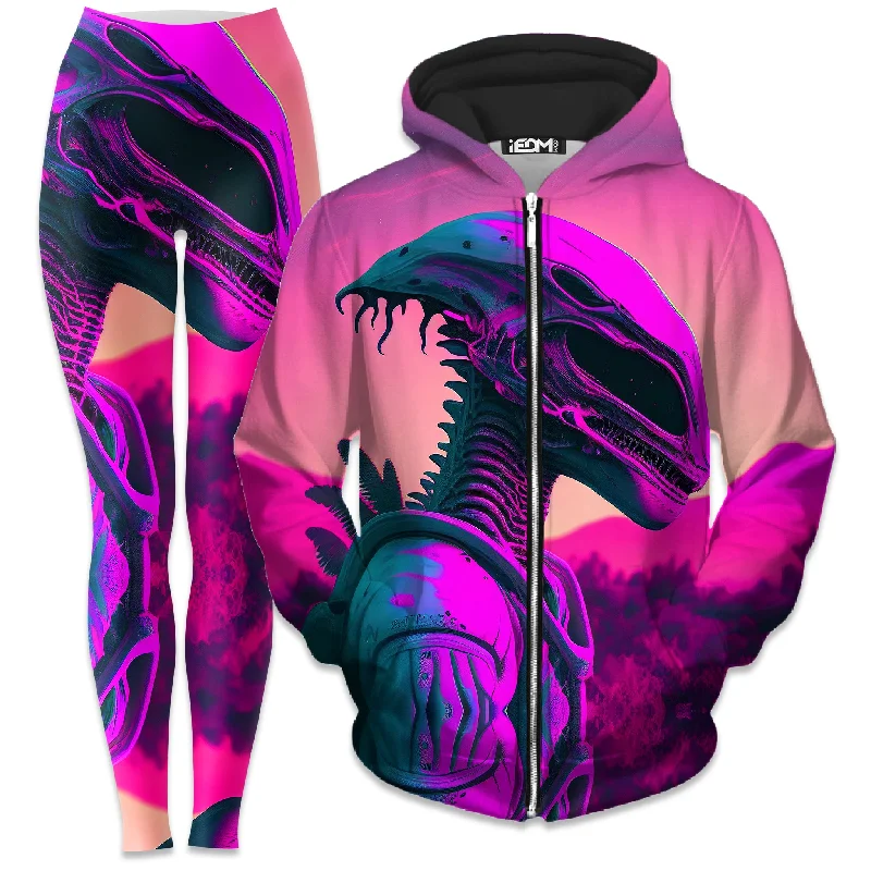 Sale Event Dawn of a New Age Zip-Up Hoodie and Leggings Combo