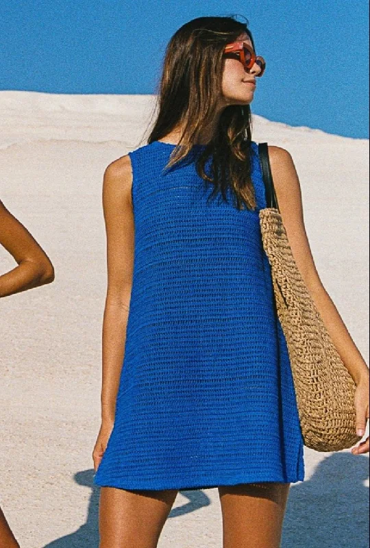 Lowest Price Poolside Micro Mini Dress In Cobalt