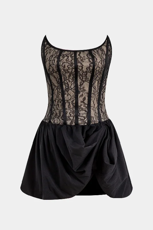 Loyalty Reward Lace Corset Strapless Mini Dress