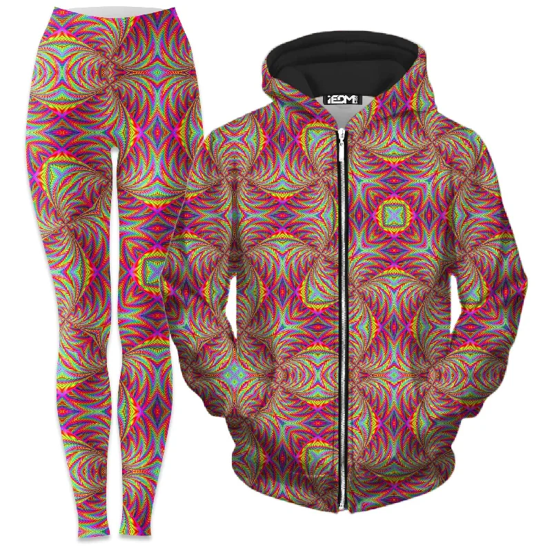 Can't Miss All The Faves Zip-Up Hoodie and Leggings Combo