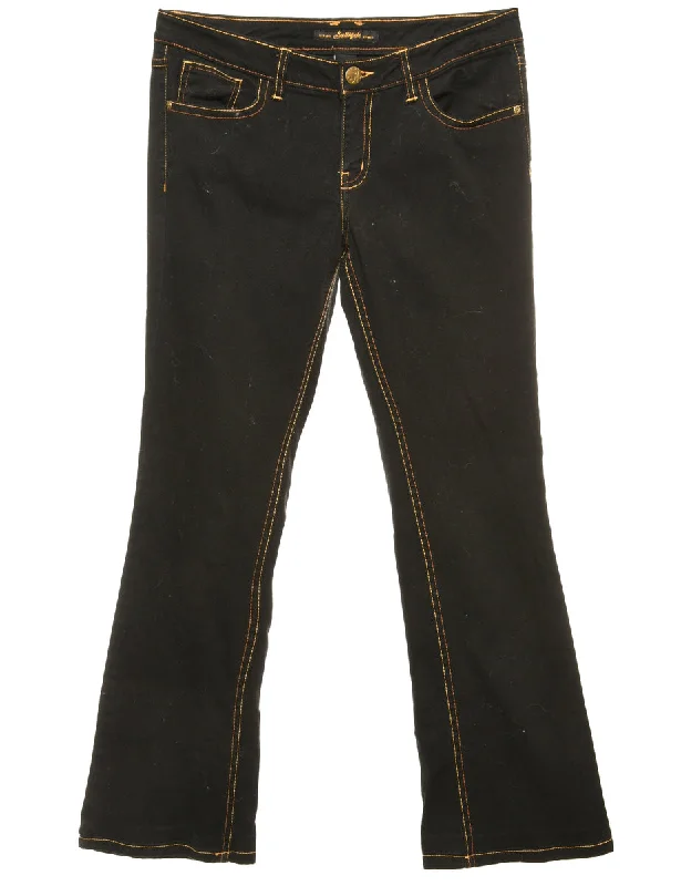 Special Discount Black Zip Front Straight Fit Jeans - W34 L31