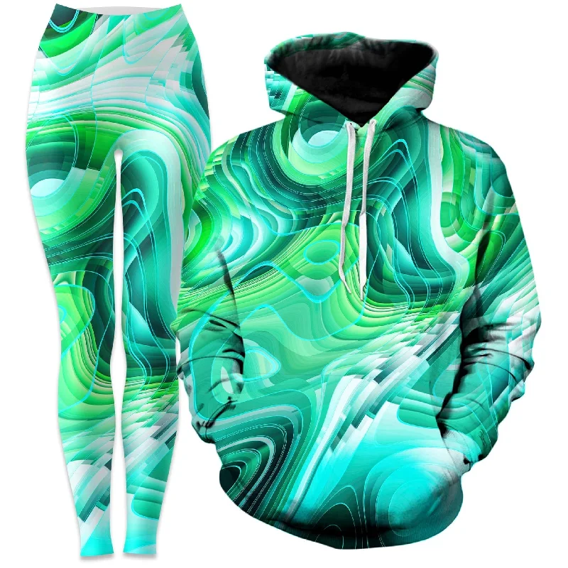 Special Buy Green Schism Hoodie and Leggings Combo