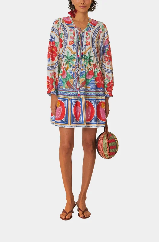 Today's Special Flowers Beach Off White Mini Dress
