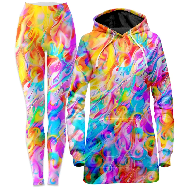 Time-Limited Offer Blissful Drip Hoodie Dress and Leggings Combo