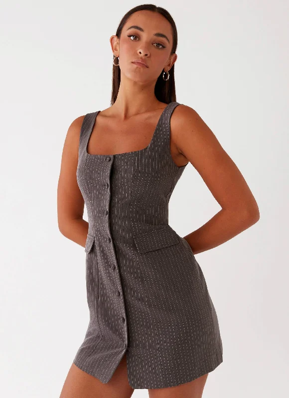 Price Rollback Westwood Mini Dress - Grey Pinstripe