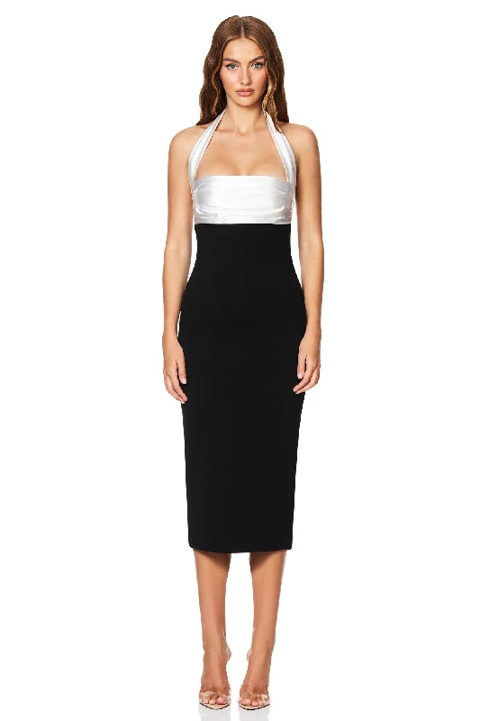 Savings Galore Nookie Renaissance Midi Dress - Ivory/Black