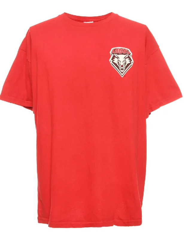 Low Prices Lobos Basketball Red Fruit Of The Loom Sports T-shirt - XL