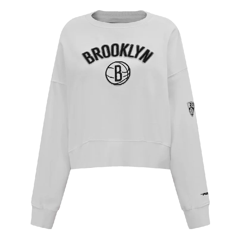 Last Chance SUDADERA DE CUELLO REDONDO NBA BROOKLYN NETS CLASSIC ESSENTIALS PARA MUJER
