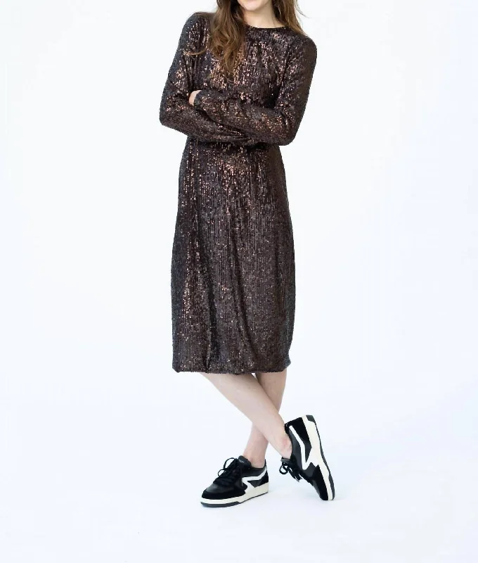 Instant Discount Harlow Sequin Dress In Brown