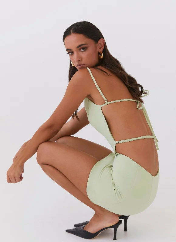 Special Offer Lindsey Cutout Mini Dress - Green Zest