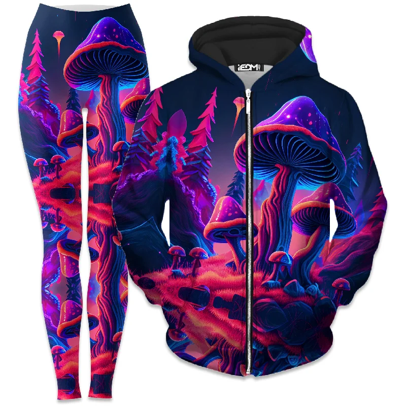 Online Only Shroom Trip Zip-Up Hoodie and Leggings Combo