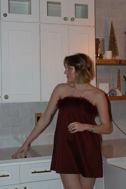 Hurry In WWW Strapless Mini Dress