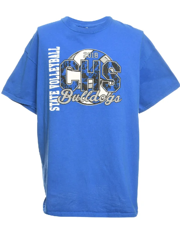 Can't Be Beat Volleyball Blue Sports T-shirt - M