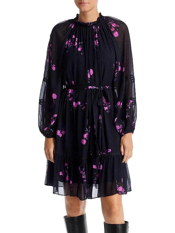 New Deals Louisa Womens Chiffon Floral Shift Dress