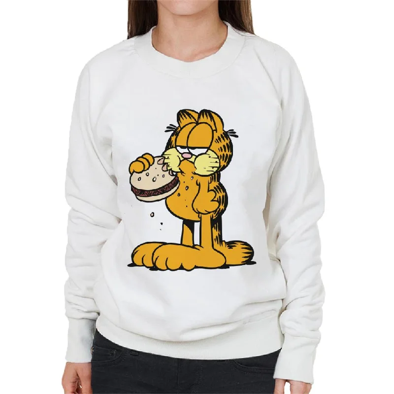 Savings Spectacular Garfield Eating Burger Women's Sweatshirt