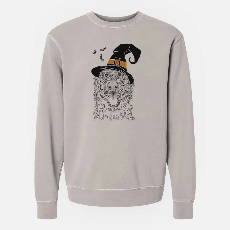 Best Bargains Witch Bennett the Doodle - Unisex Pigment Dyed Crew Sweatshirt