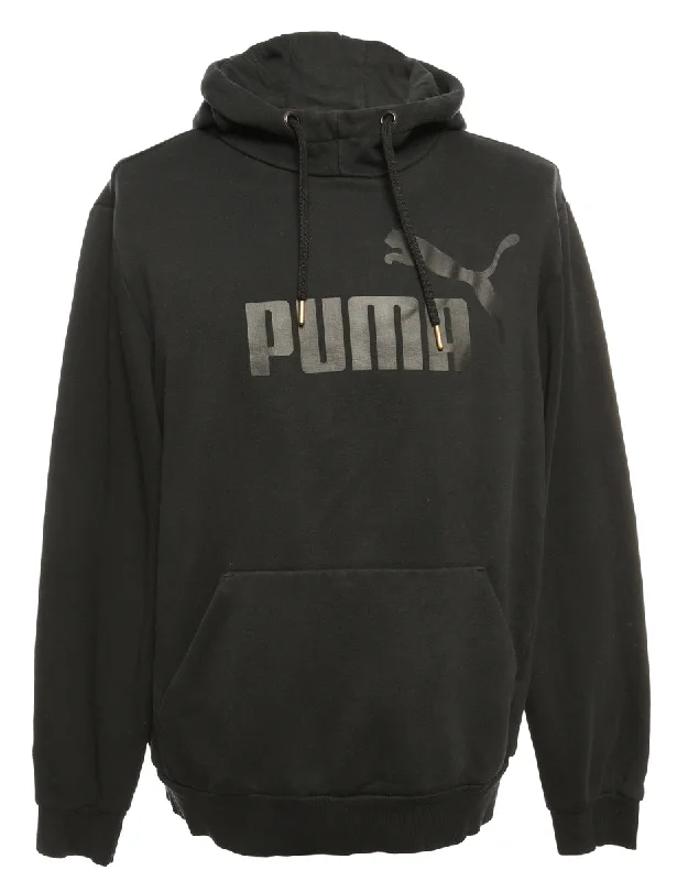 Price Drop Black Puma Printed Hoodie - M