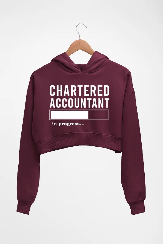 Quick Sale Chartered Accountants(CA) In Progress Crop HOODIE FOR WOMEN