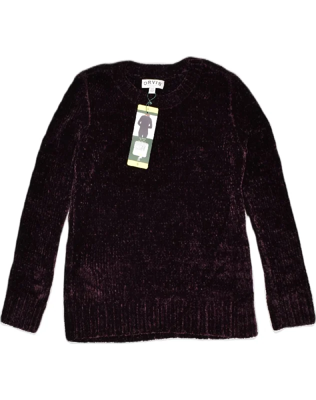 Referral Discount ORVIS Womens Crew Neck Jumper Sweater UK 8 Small Brown Polyester
