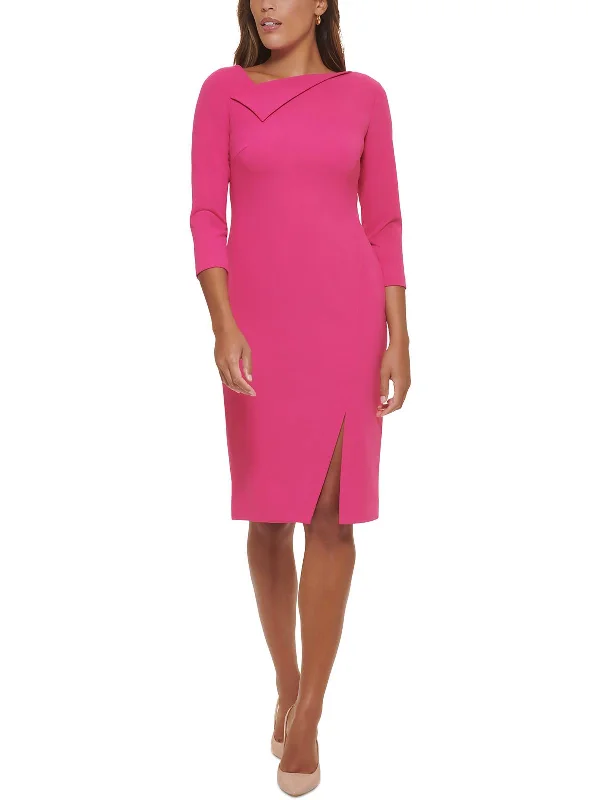 Low Prices Womens Knit Foldover Neck Shift Dress