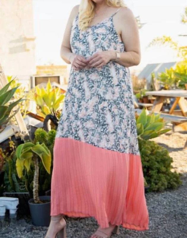 Today’s Deal Leopard Maxi Dress - Plus In Coral/grey