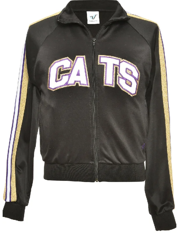 Final Clearance Black CATS Track Top - S