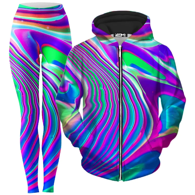 Stock Clearance Tangerine Dream Zip-Up Hoodie and Leggings Combo