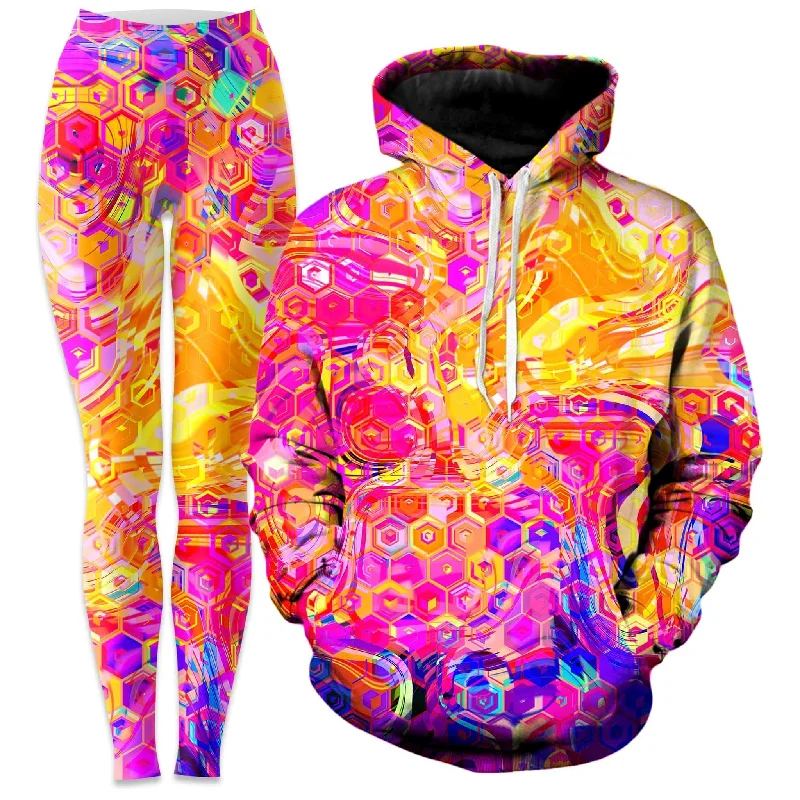 Warehouse Sale Ornate Drip Hoodie and Leggings Combo