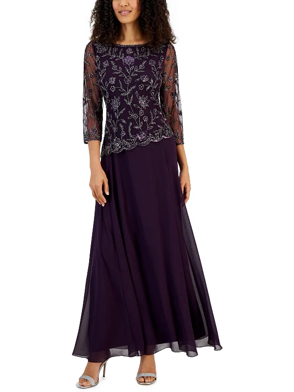Great Bargains Womens Mesh Embellished Evening Dress