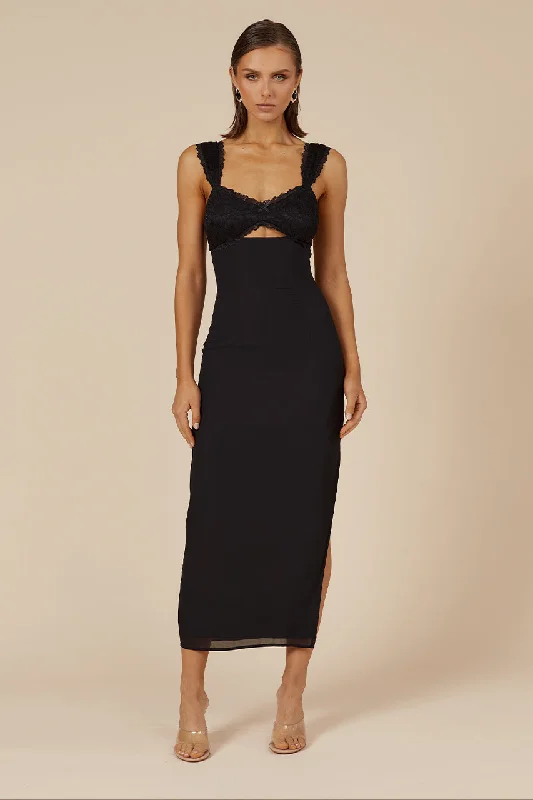 Quick Sale DINAH MIDI DRESS - BLACK