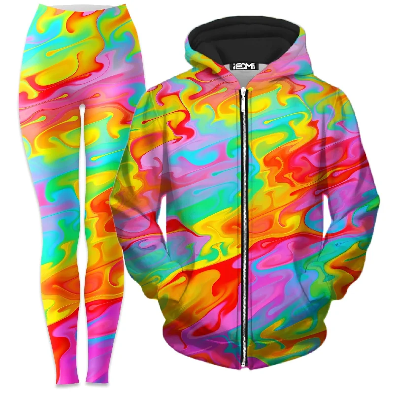 Value Deals Summer Solstice Zip-Up Hoodie and Leggings Combo
