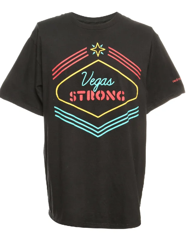 Quick Sale Black Printed T-shirt - M