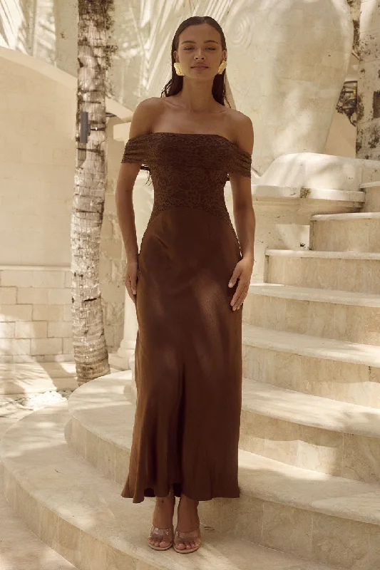 Instant Discount AMORET MIDI DRESS - ESPRESSO