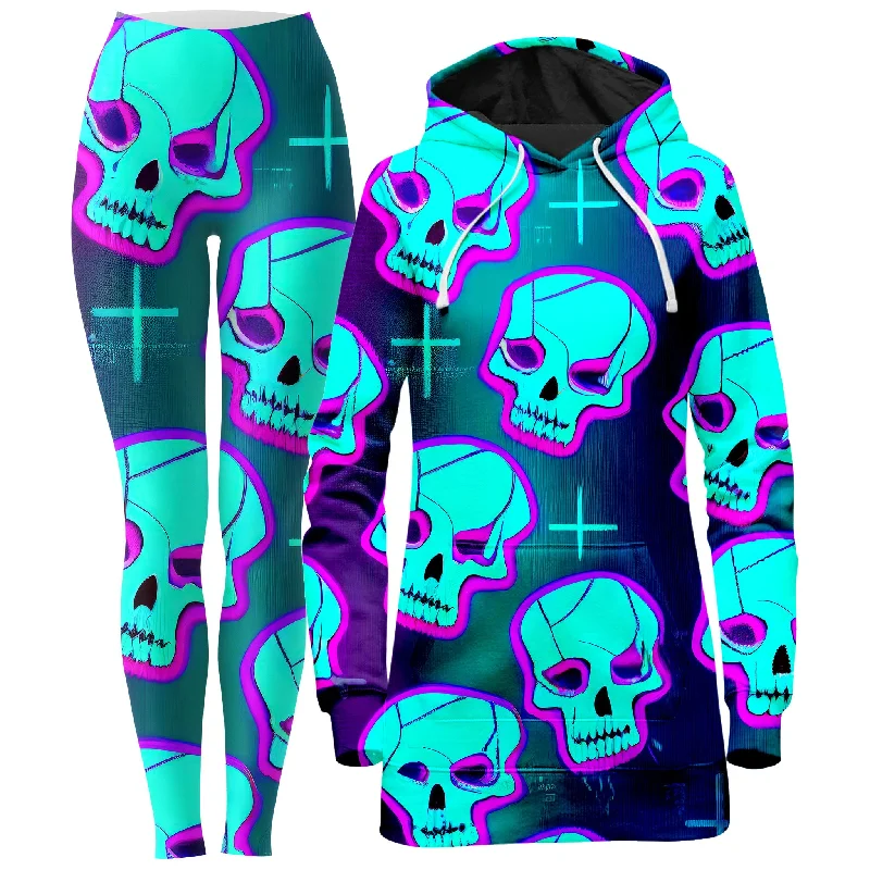 Steals and Deals Neon Fright Hoodie Dress and Leggings Combo