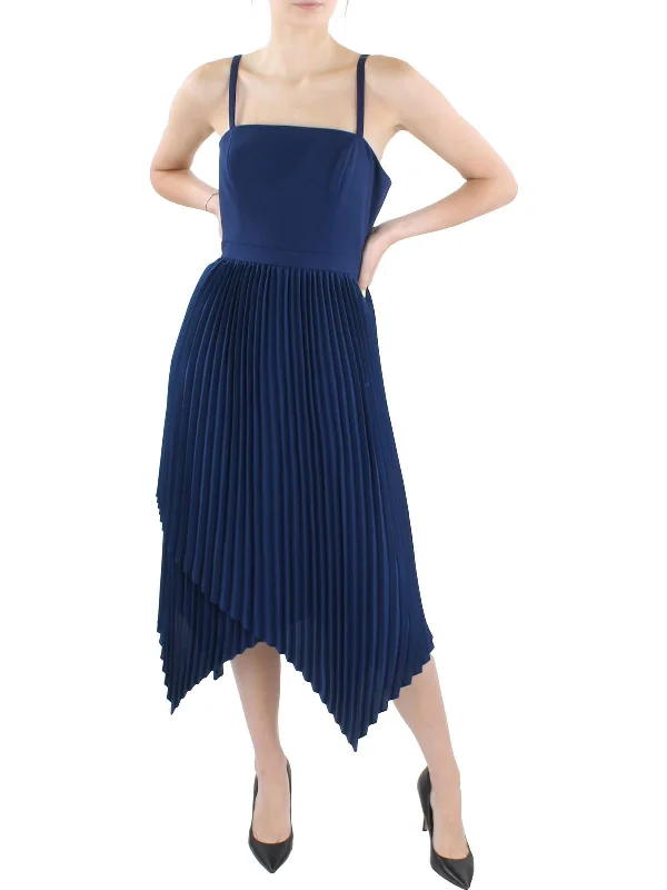 Sale Event Womens Pleated Midi Cocktail and Party Dress