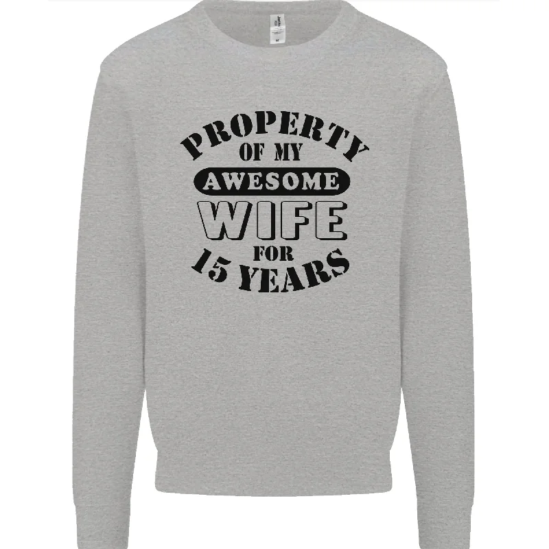 Savings Bonanza 15th Wedding Anniversary 15 Year Funny Wife Mens Sweatshirt Jumper