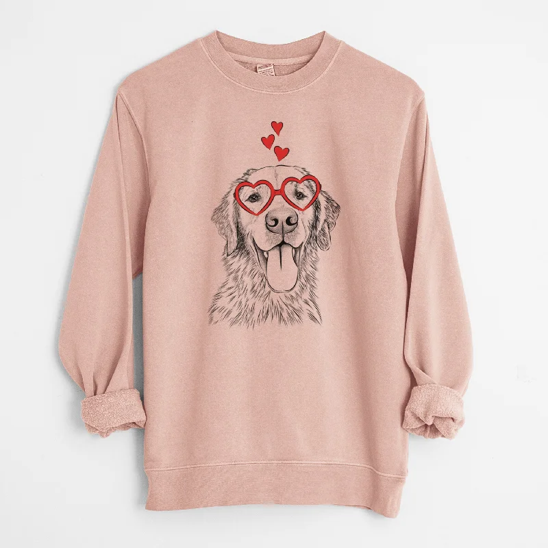 Deal Explosion Valentine Oliver Tredup the Golden Retriever - Unisex Pigment Dyed Crew Sweatshirt
