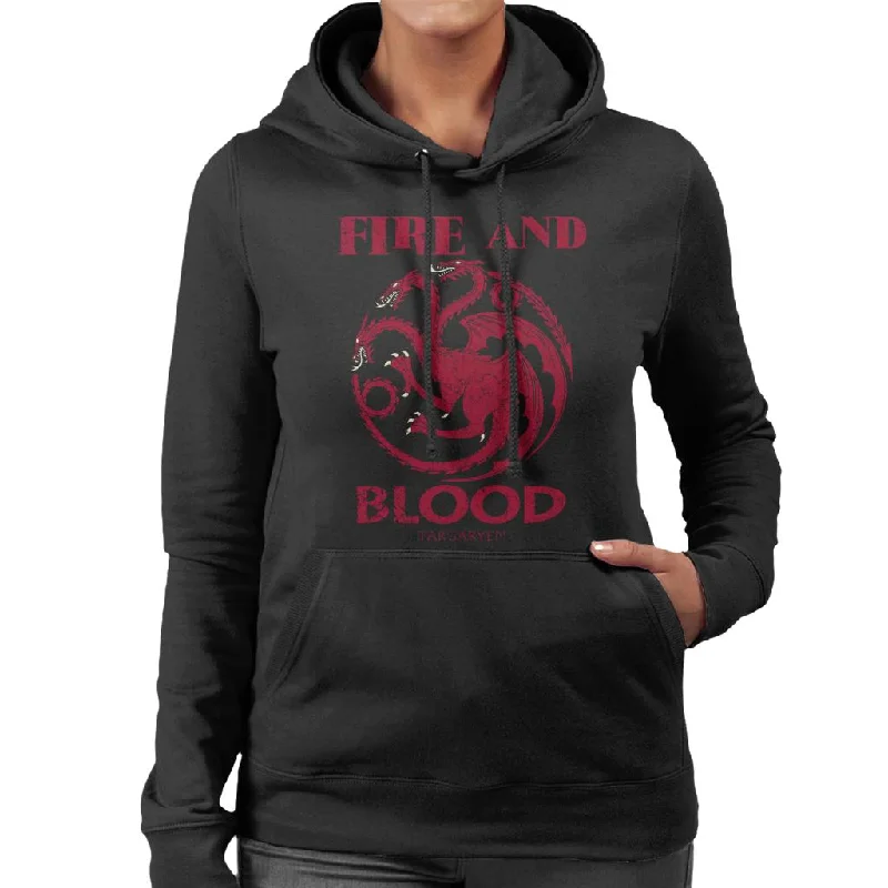 Super Savings Game Of Thrones Targaryen Fire And Blood Women's Hooded Sweatshirt