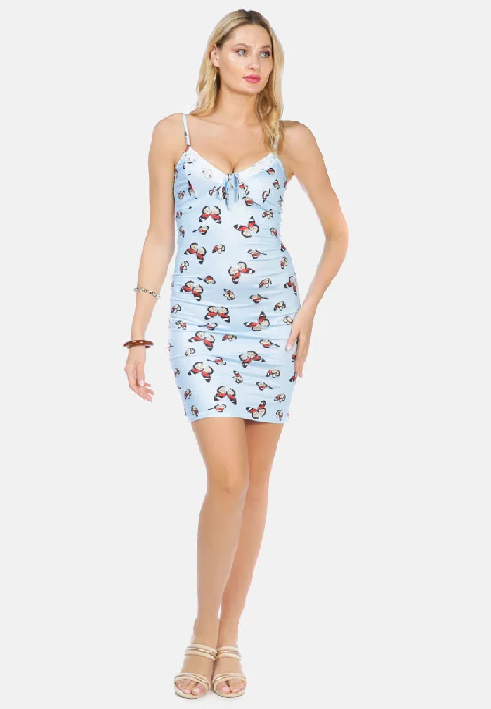Deep Discounts butterfly print spaghetti evening slip dress