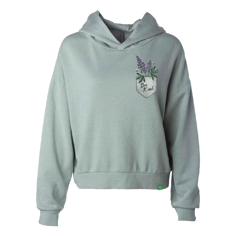 Midnight Madness Bee Kind Flowers Women's Hip Height Hoodie